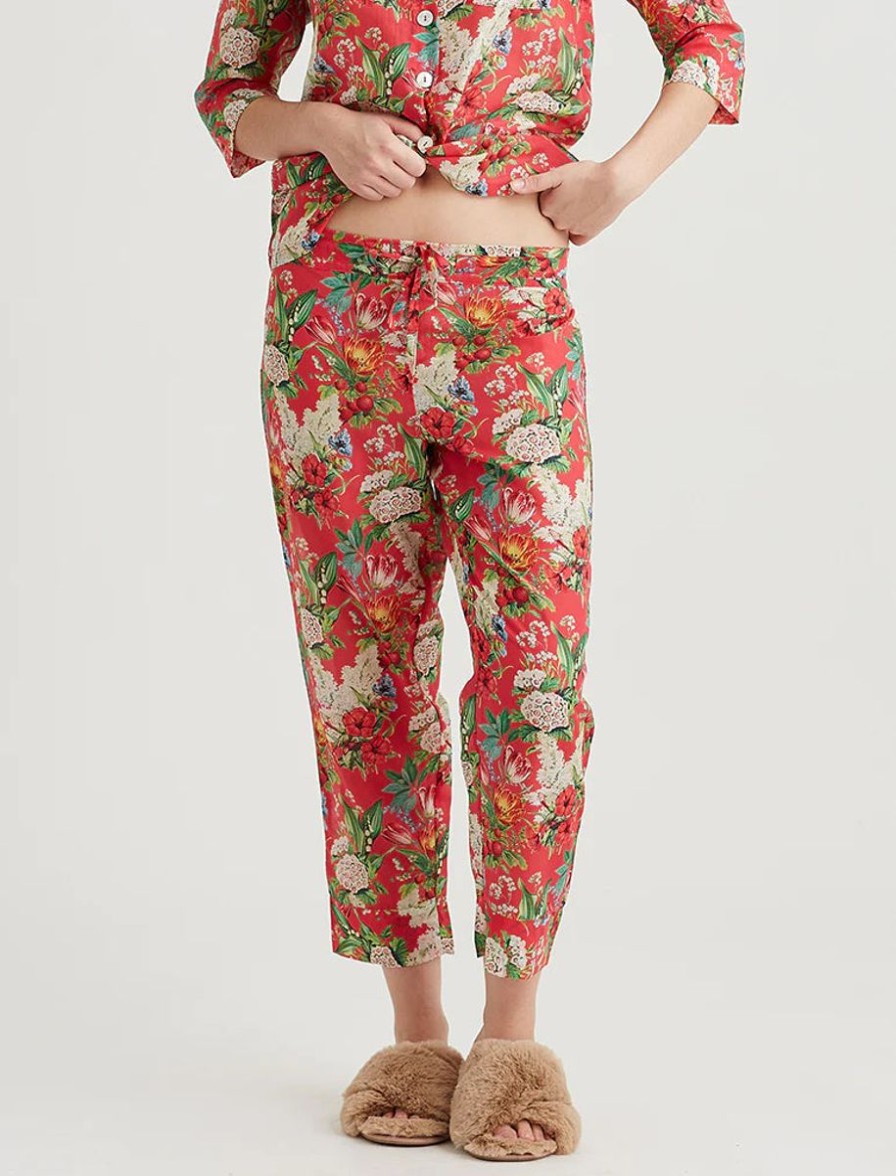 Sleepwear Papinelle | Papinelle - Clara Crop Pant Geranium