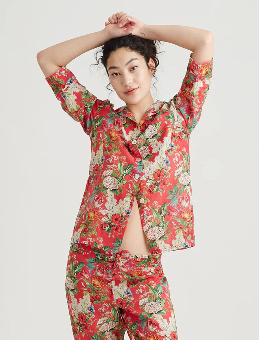 Sleepwear Papinelle | Papinelle - Clara Pj Shirt Geranium