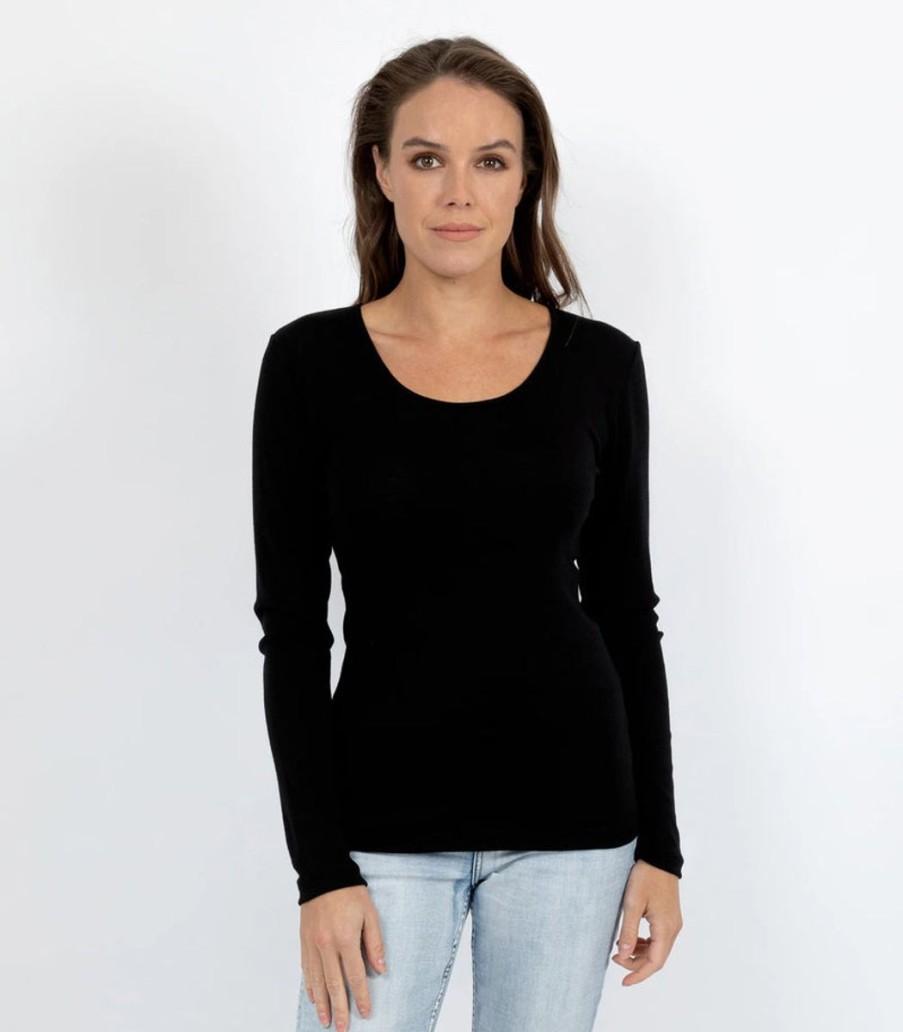 Basics Baselayer | Baselayers - Pure Wool Scoop Neck Long Sleeve Thermal