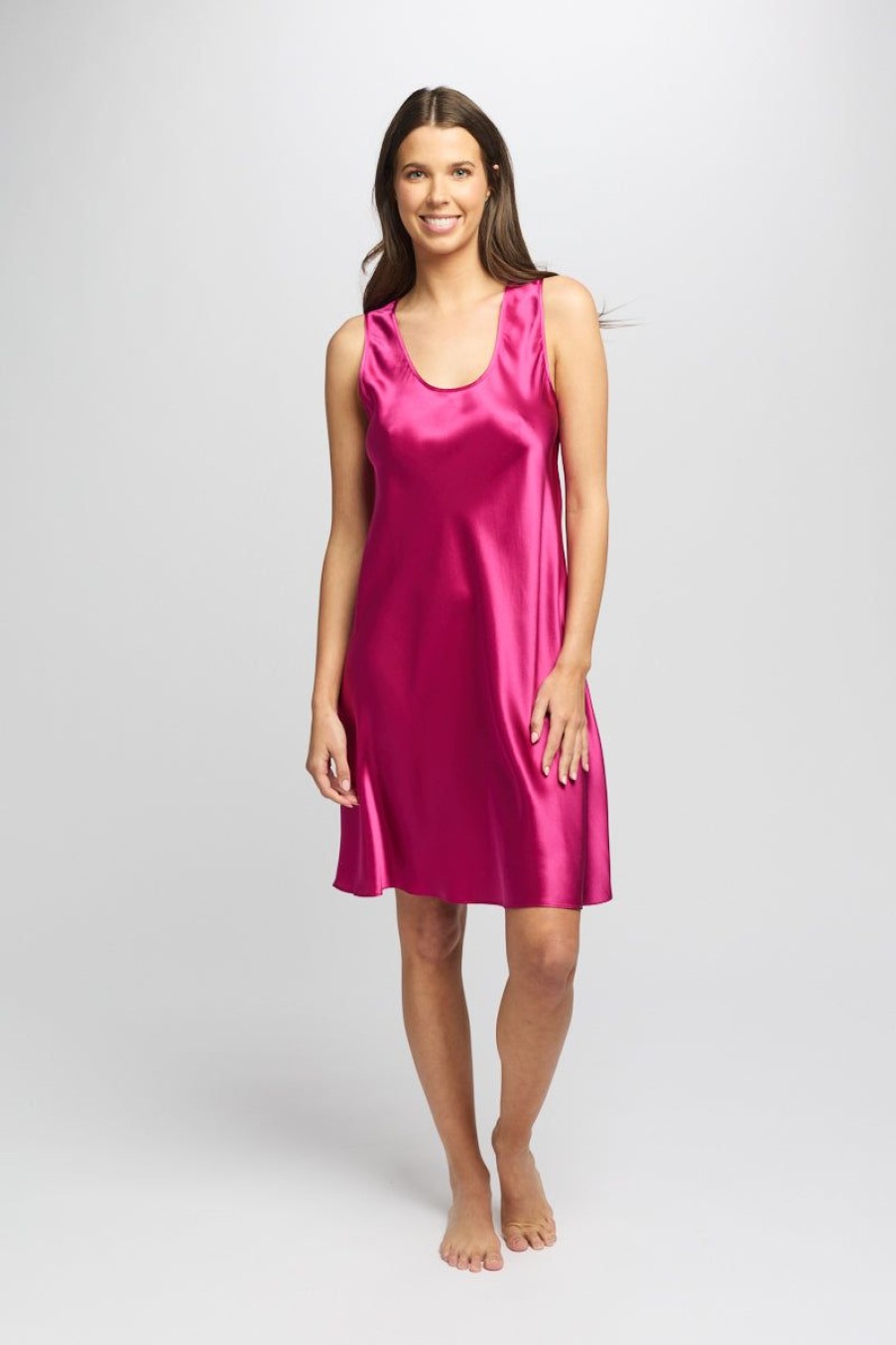 Sleepwear Love u0026 Lustre | Love & Lustre - Mono Silk Chemise Cerise