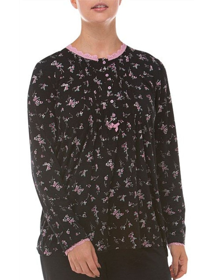 Sleepwear Yuu | Yuu - Pink/Black Floral Pj Set