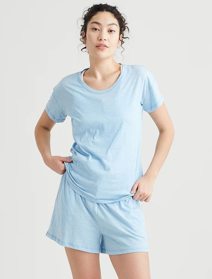 Sleepwear Papinelle | Papinelle - Jada Organic Cotton Knit Tee Powder Blue