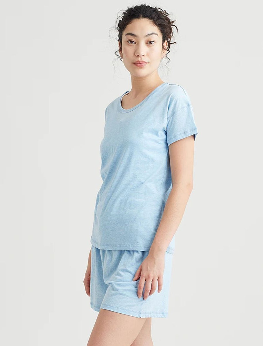 Sleepwear Papinelle | Papinelle - Jada Organic Cotton Knit Tee Powder Blue