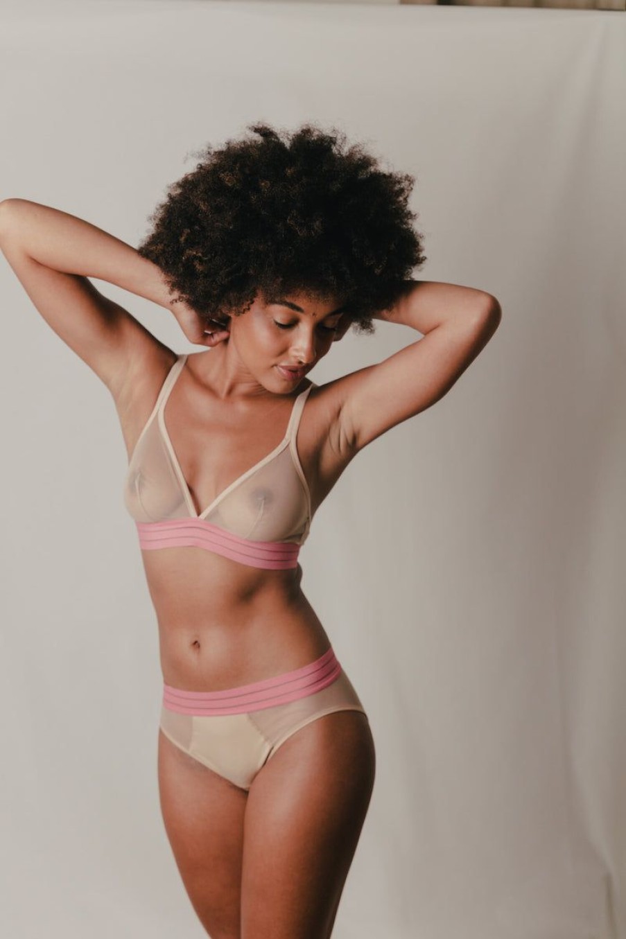 Bras maisonlejaby | Maison Lejaby - Nufit Fluo Wirefree Triangle Bra Pink Skin