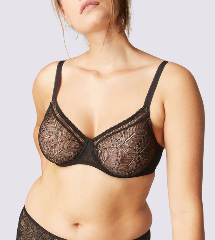 Bras Simone Perele | Simone Perele - Comete Full Cup Seamless Lace Bra Black