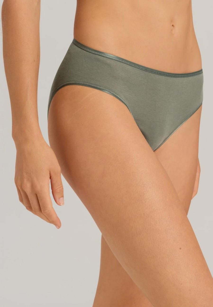 Briefs Hanro | Hanro - Cotton Seamless Midi Briefs Antique Green