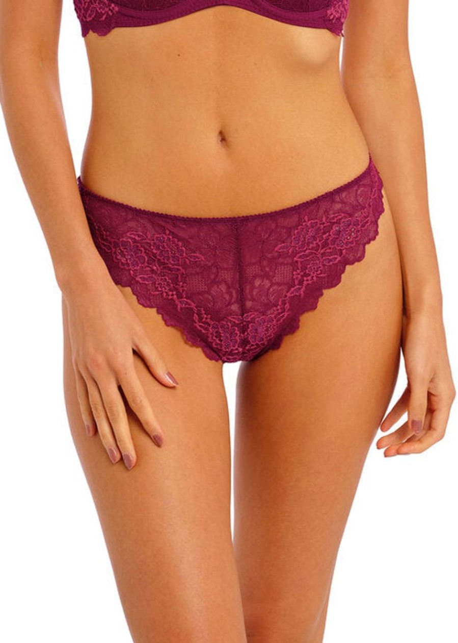 Briefs Wacoal | Wacoal - Lace Perfection Tanga Red Plum