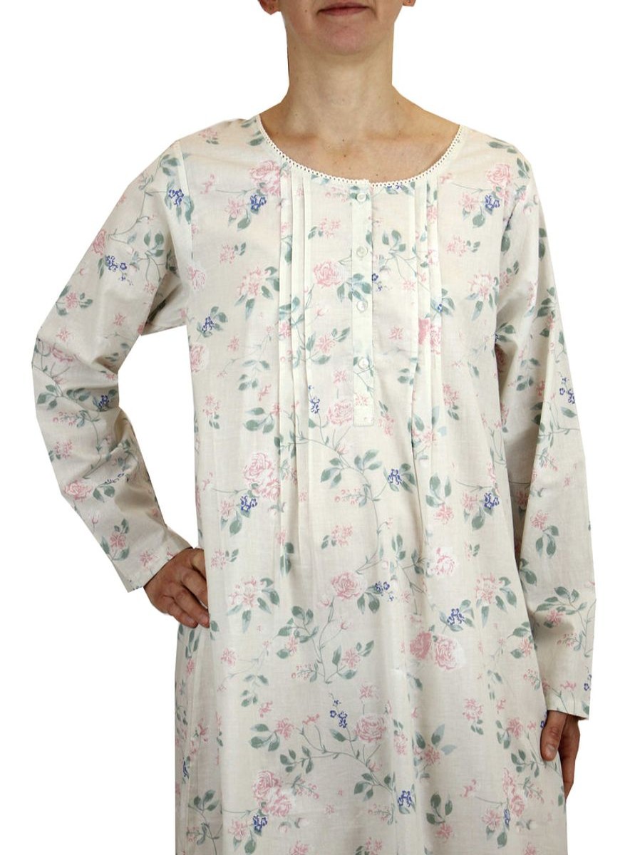 Sleepwear French Country | French Country - 3/4 Sleeve Cotton Nightie Rose Trellis