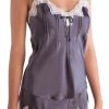 Silks GINIA | Ginia - Pintuck Silk Cami With Lace