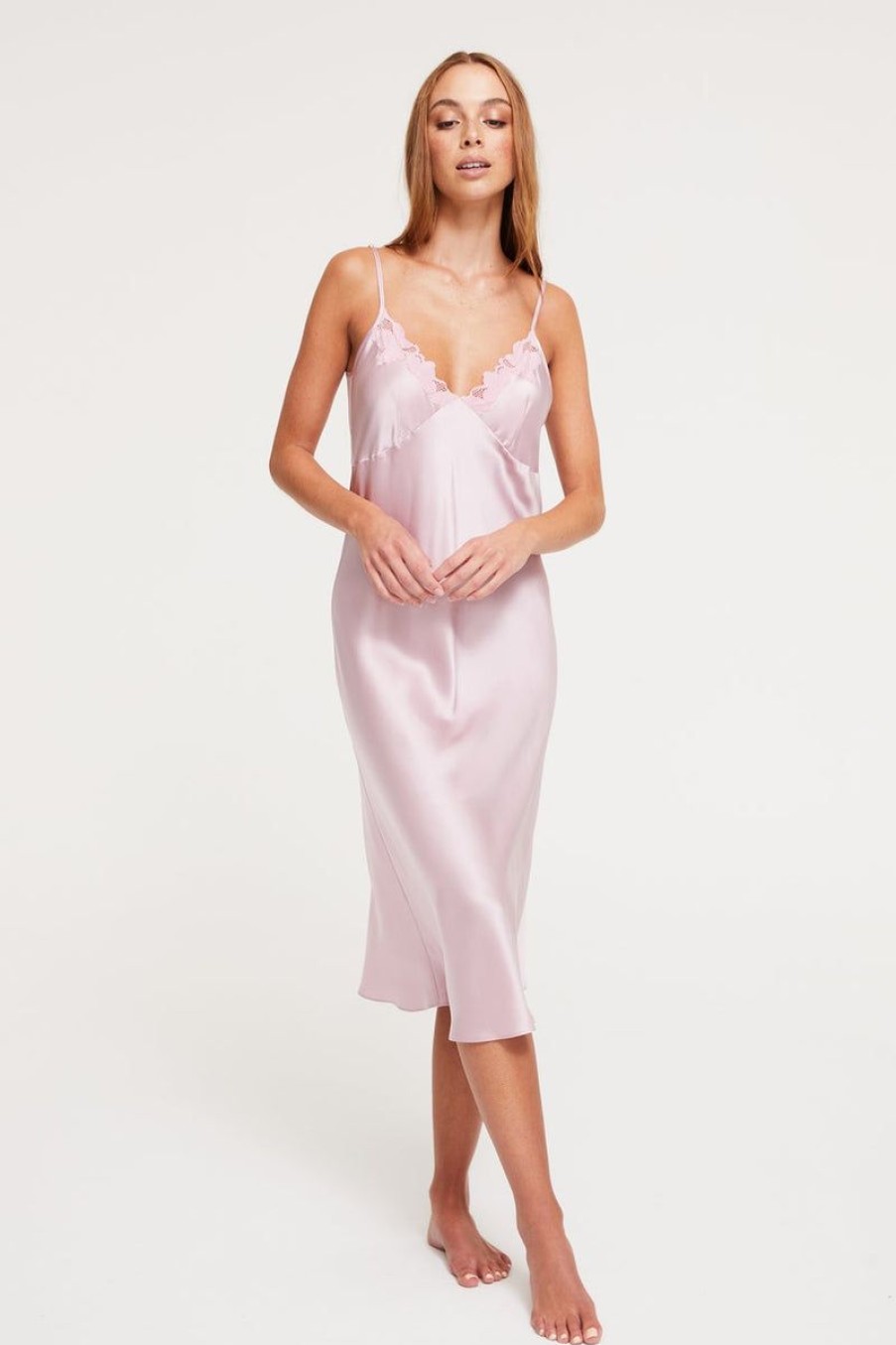 Sleepwear GINIA | Ginia - Lace V-Neck Nite Hyacinth