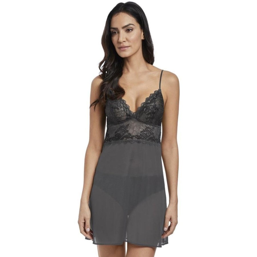 Sleepwear Wacoal | Wacoal - Lace Perfection Chemise | Charcoal Chl