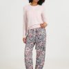 Sleepwear Papinelle | Papinelle - Sienna Organic Cotton Jogger & Feather Soft Top French Blue