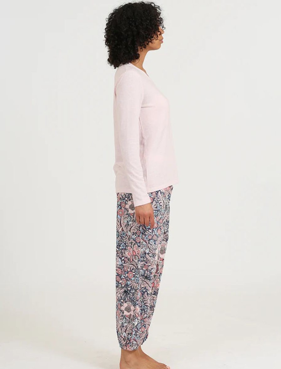 Sleepwear Papinelle | Papinelle - Sienna Organic Cotton Jogger & Feather Soft Top French Blue