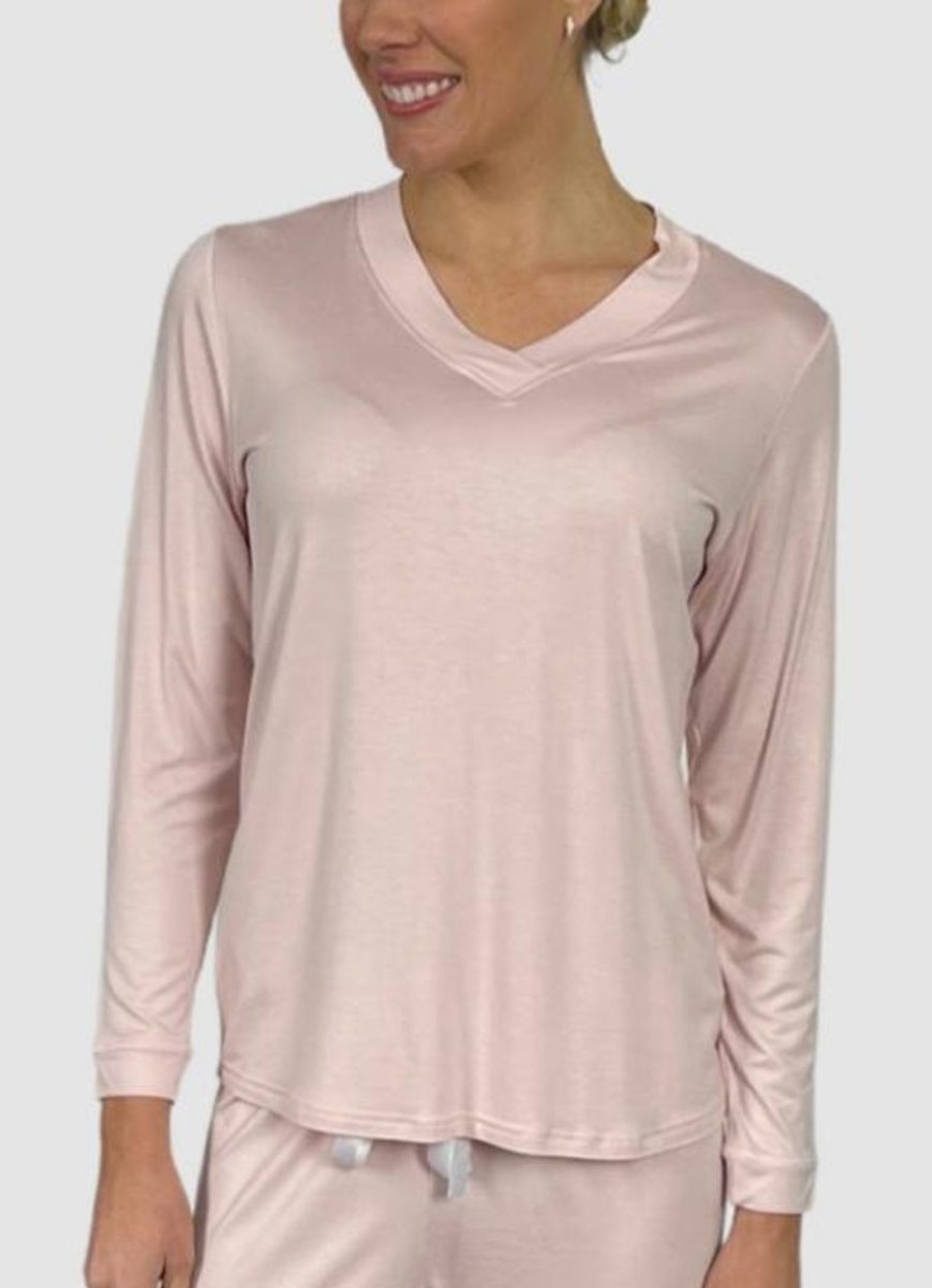 Sleepwear Billy Dream | Billy Dream - V Neck Bamboo Ls Top