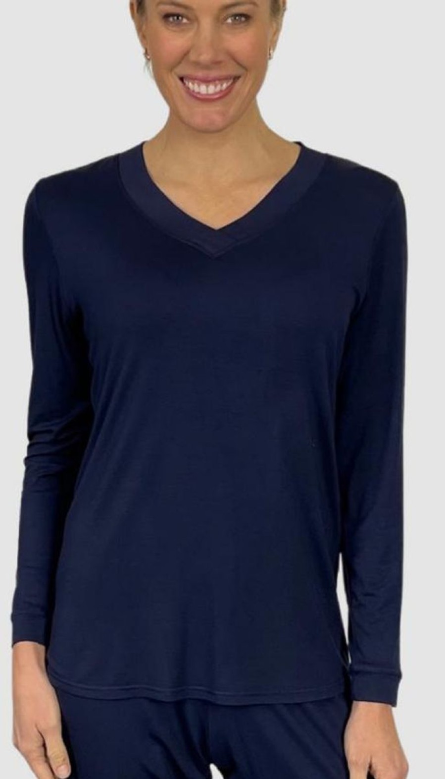 Sleepwear Billy Dream | Billy Dream - V Neck Bamboo Ls Top