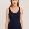 Basics Hanro | Hanro - Cotton Seamless Tank Top Deep Navy