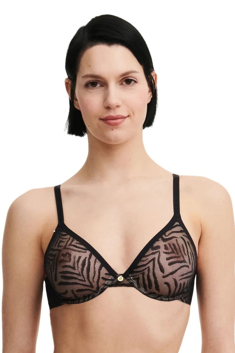 Bras Chantelle | Chantelle - Graphic Allure Covering Bra Black