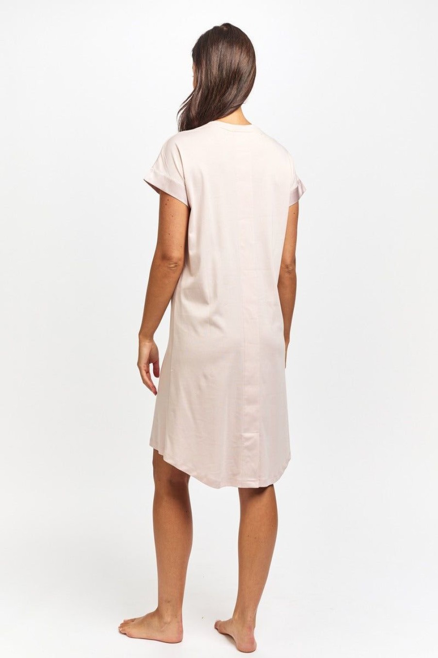 Sleepwear Love u0026 Lustre | Love & Lustre - Silk Trim Supima Short Sleeve Cotton Nightie