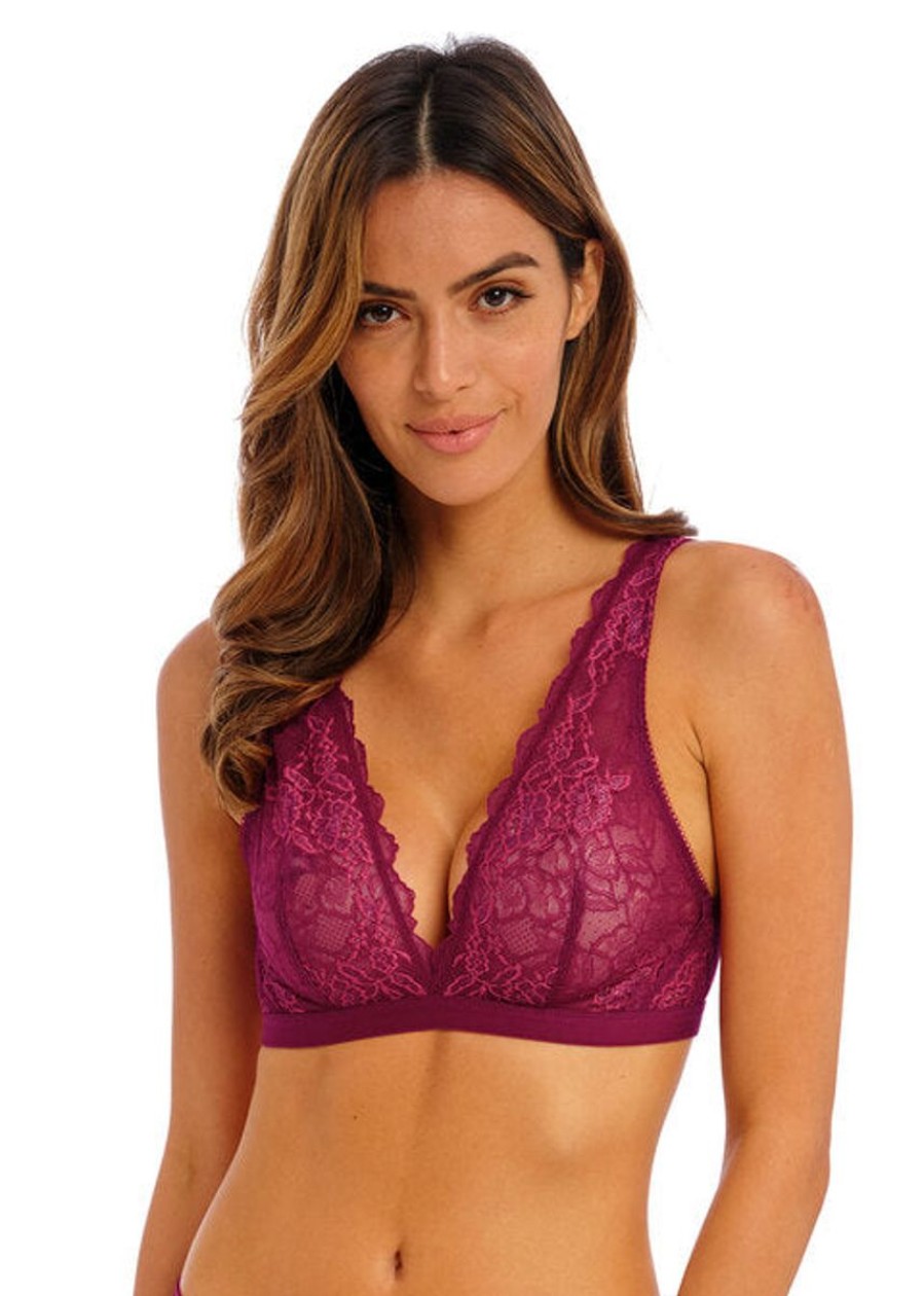 Sleepwear Wacoal | Wacoal - Lace Perfection Wirefree Bralette Red Plum