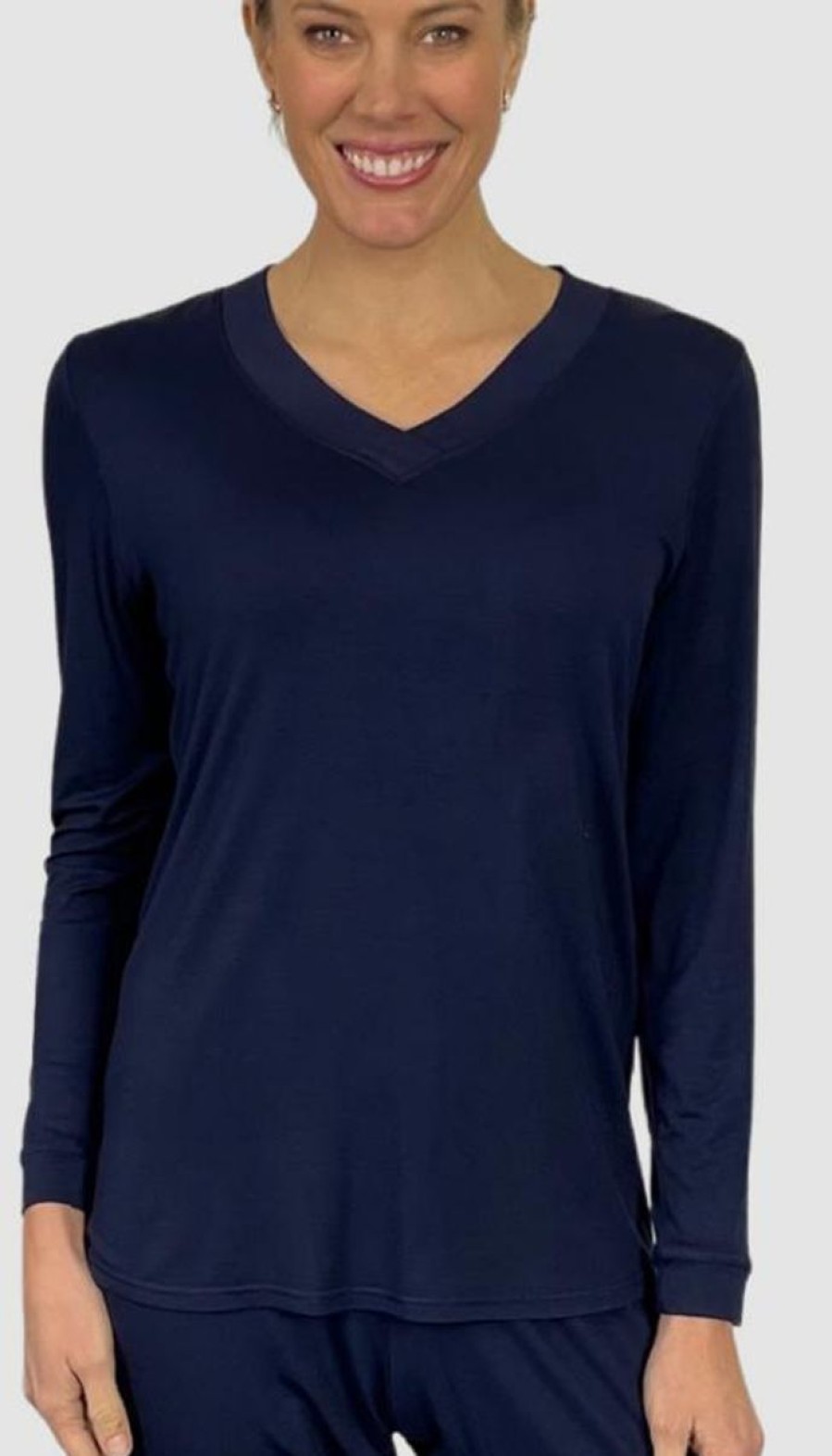 Sleepwear Billy Dream | Billy Dream - V Neck Bamboo Ls Top