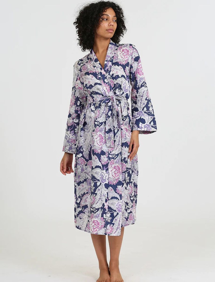 Sleepwear Papinelle | Papinelle - Ella Luxe Maxi Robe Wisteria