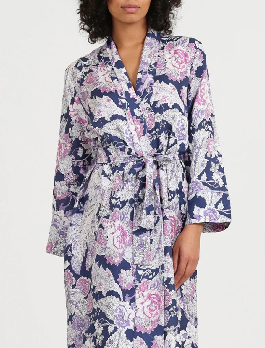 Sleepwear Papinelle | Papinelle - Ella Luxe Maxi Robe Wisteria