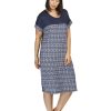 Sleepwear Yuu | Yuu - Cap Sleeve Spliced Ikat Dress Navy