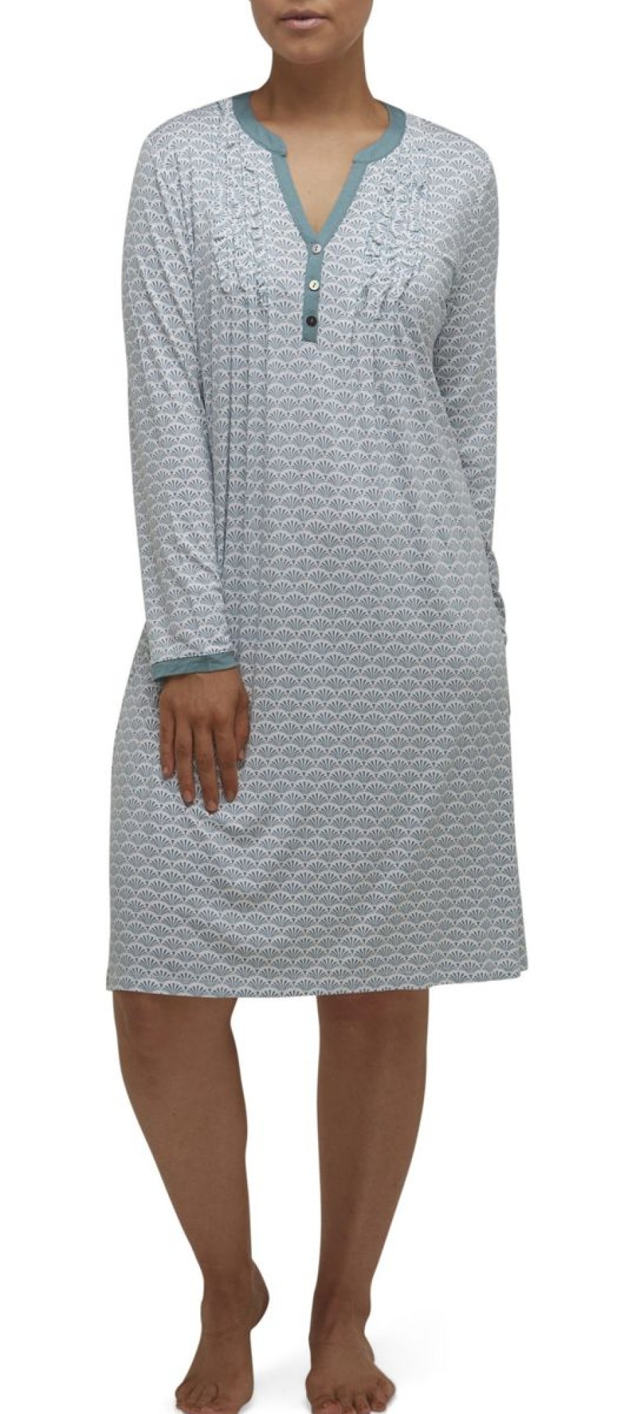 Sleepwear Yuu | Yuu - Diamond Button Nightie Mineral