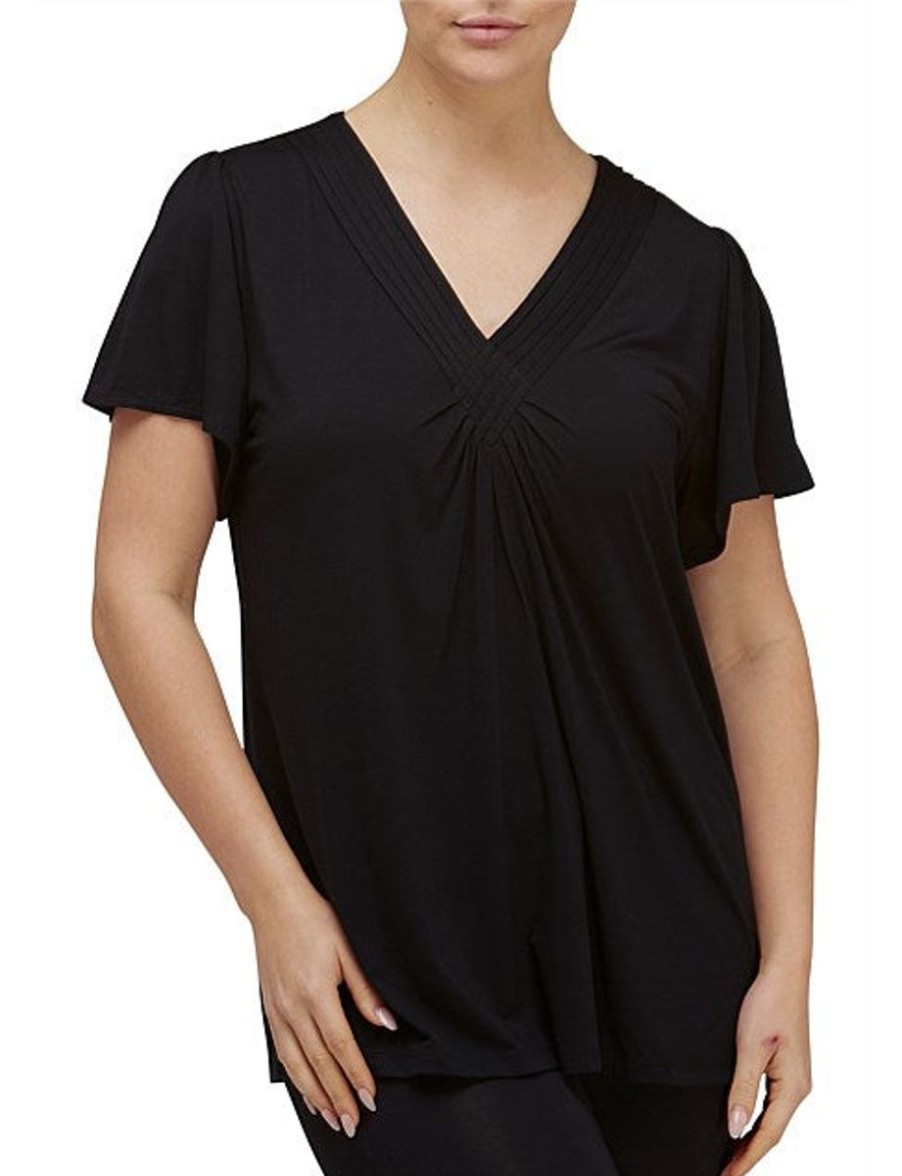 Sleepwear Yuu | Yuu - Diamond Pleat V Neck Top Navy