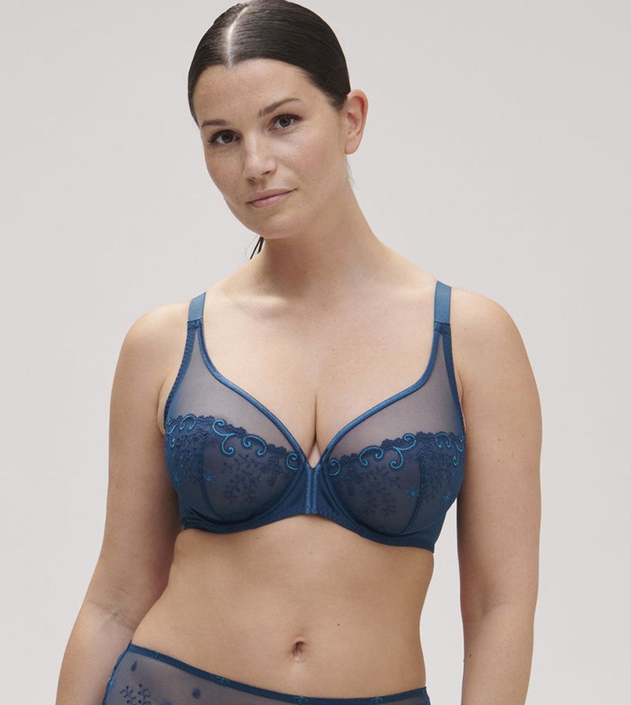 Bras Simone Perele | Simone Perele - Delice Full Cup Plunge Prestige Blue