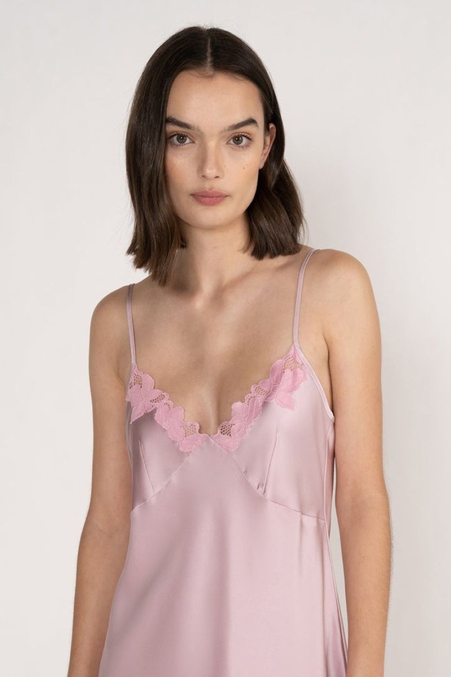 Sleepwear GINIA | Ginia - Lace V-Neck Chemise Hyacinth