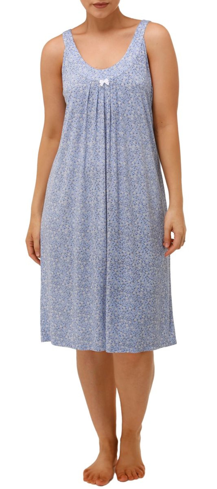 Sleepwear Yuu | Yuu - Sleeveless Jersey Sleep Dress | Ditsy Print Blue Bell