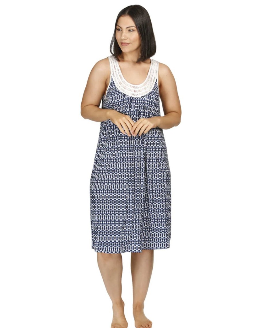 Sleepwear Yuu | Yuu - Sleeveless Ikat Dress Navy