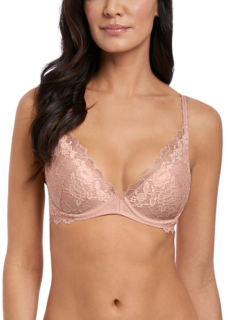 Bras Wacoal | Wacoal - Lace Perfection Plunge Push Up Bra Rose Mist