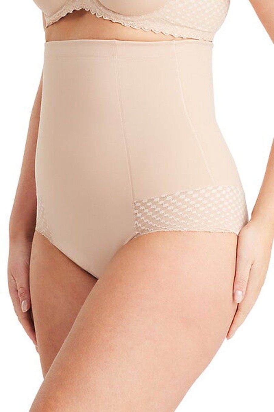 Shapewear Nancy Ganz | Nancy Ganz - Revive Lace High Waisted Brief | Firm Warm Taupe