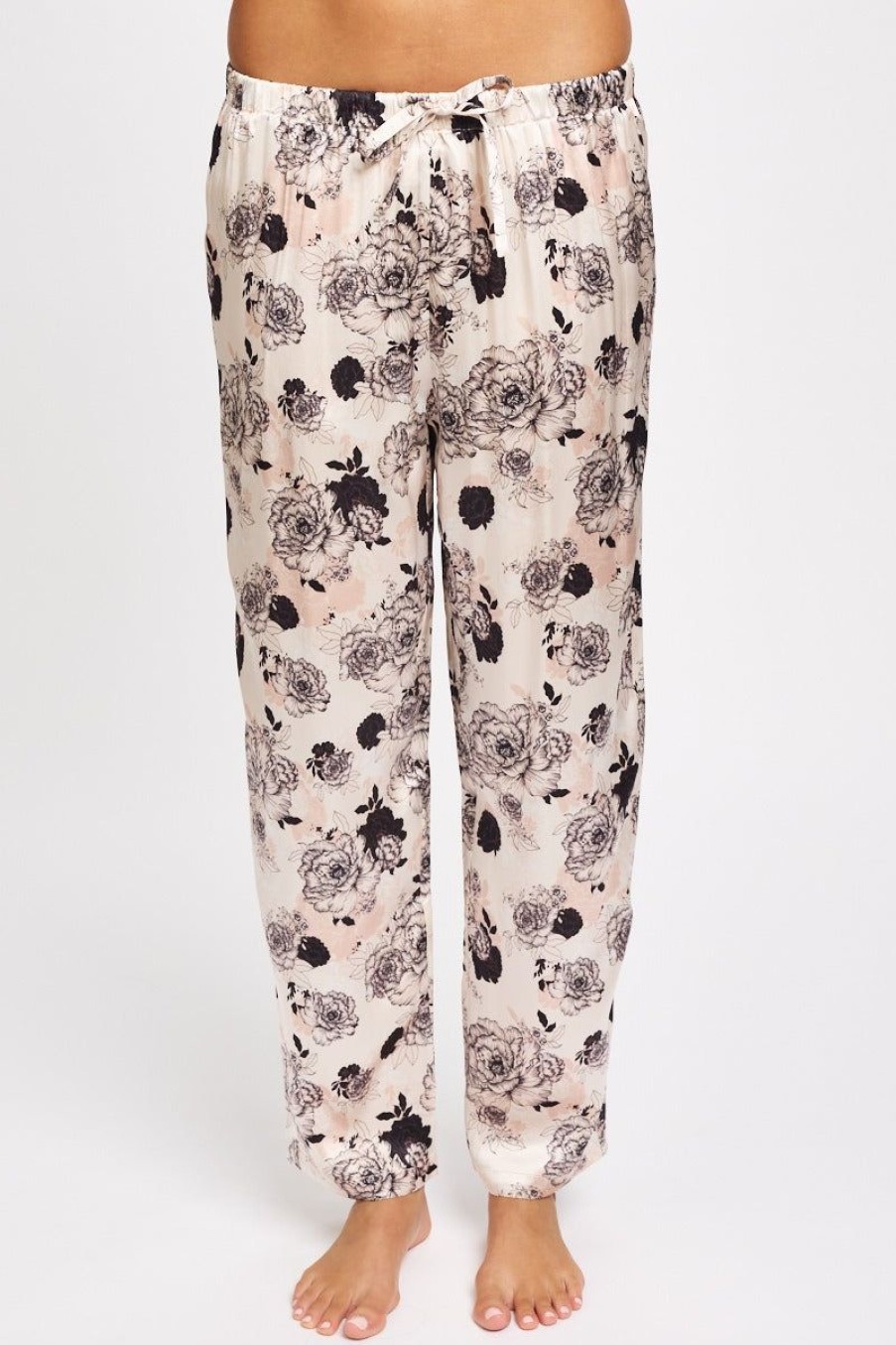 Sleepwear Love u0026 Lustre | Love & Lustre - Silk Sleep Pant Peony Pink Peony Print