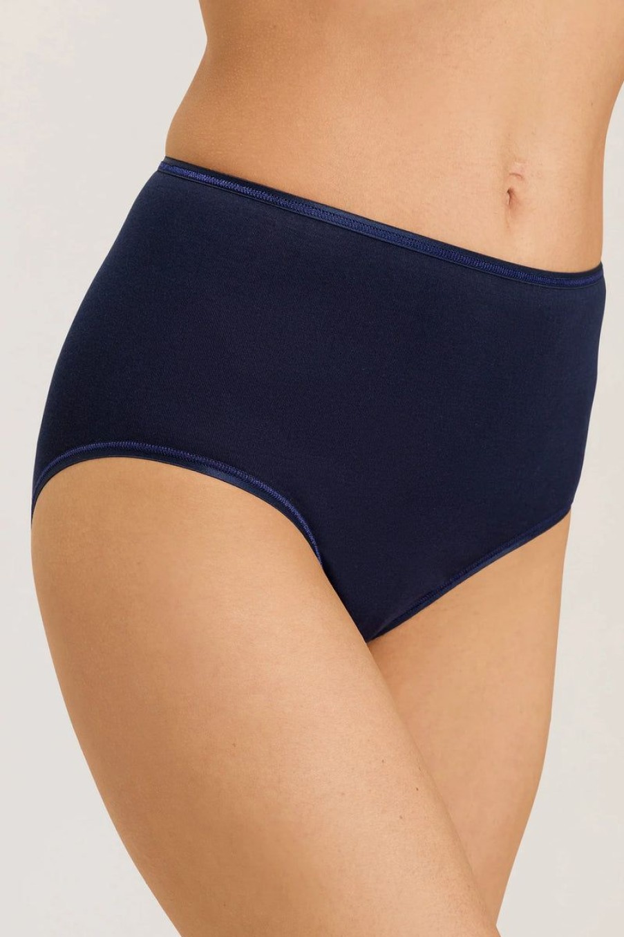 Briefs Hanro | Hanro - Cotton Seamless Maxi Brief Deep Navy