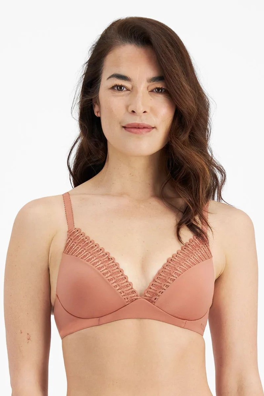 Bras Berlei | Berlei - Understate Wirefree Lace Bra Rose Ochre