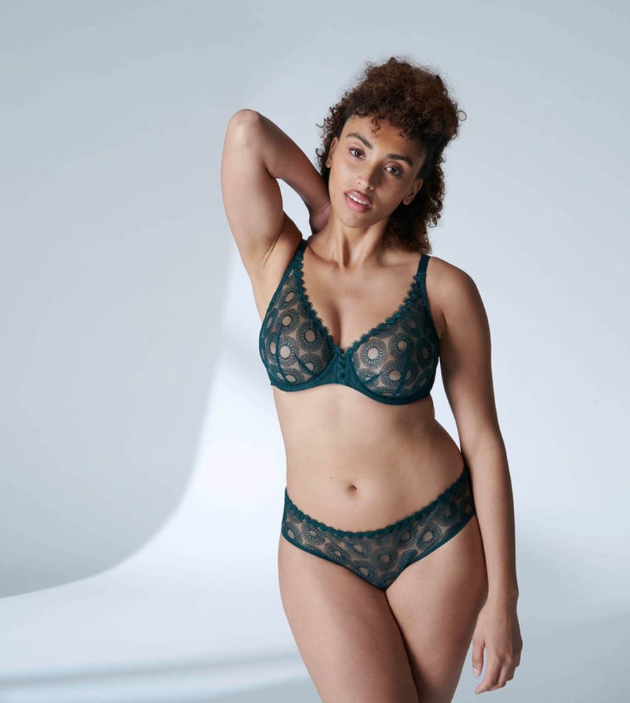 Sleepwear Simone Perele | Simone Perele - Utopia Bikini Brief English Green