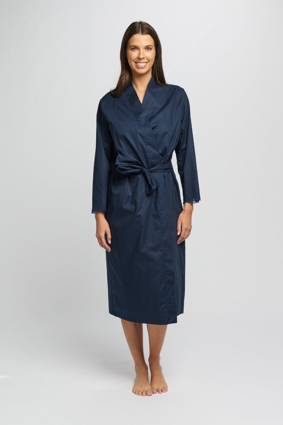 Sleepwear Love u0026 Lustre | Love & Lustre - Cotton Spot Robe Navy