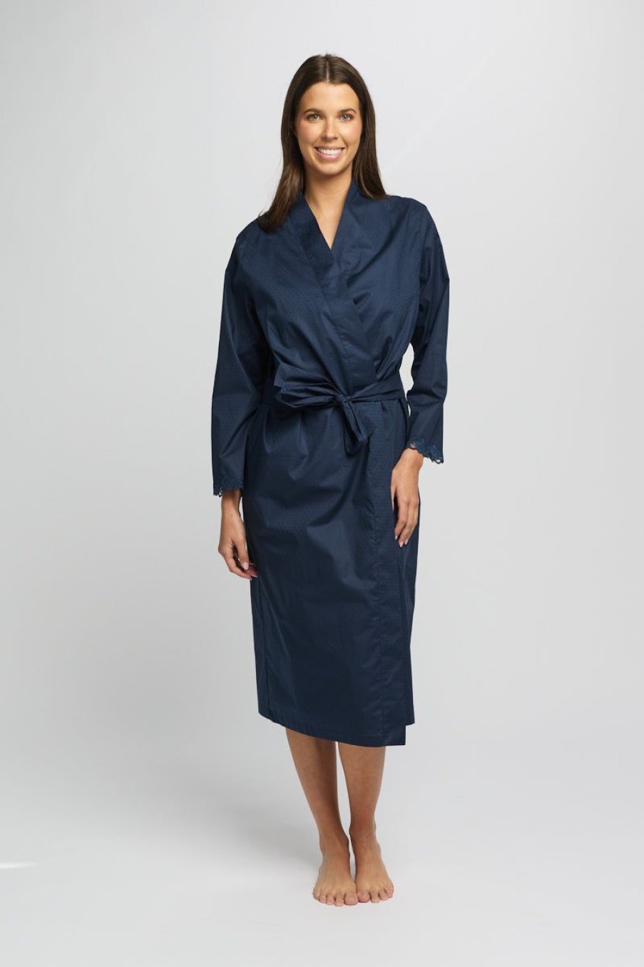 Sleepwear Love u0026 Lustre | Love & Lustre - Cotton Spot Robe Navy