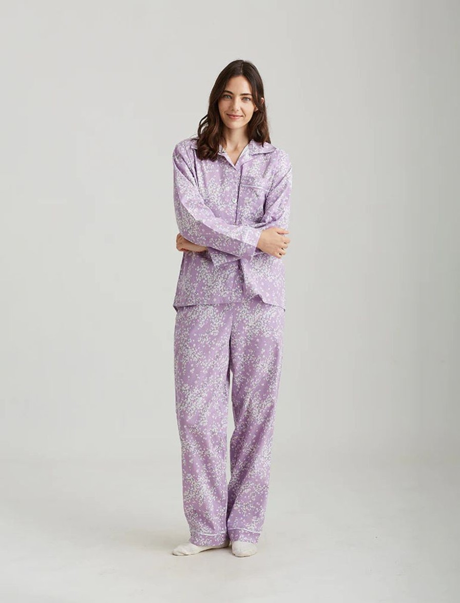 Sleepwear Papinelle | Papinelle - Cheri Blossom Full Length Pj Iris