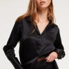 Sleepwear GINIA | Ginia - Oversized Silk Pj Set Black