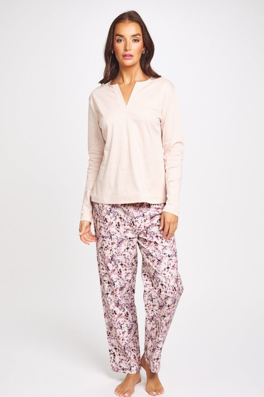 Sleepwear Love u0026 Lustre | Love & Lustre - Supima Cotton Ls Henley Top