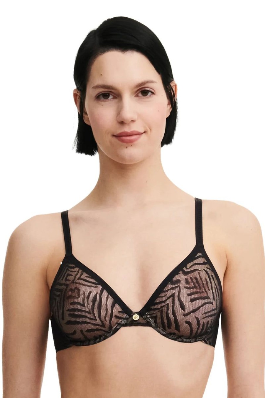 Bras Chantelle | Chantelle - Graphic Allure Covering Bra Black