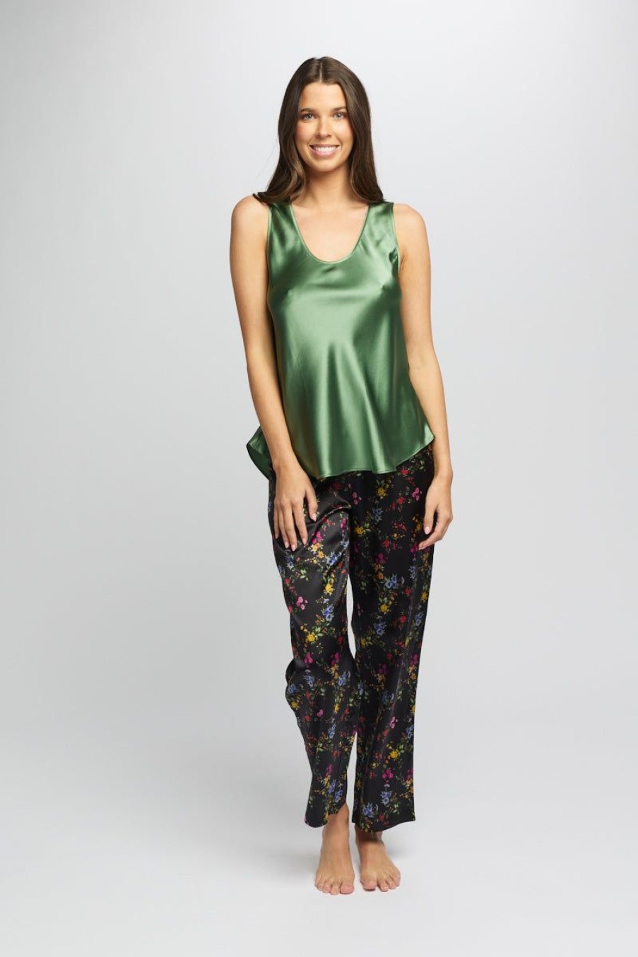 Silks Love u0026 Lustre | Love & Lustre - Mono Silk Camisole Basil