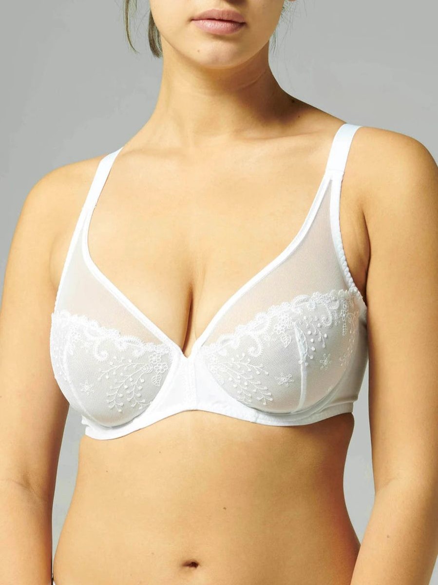 Bras Simone Perele | Simone Perele - Delice Full Cup Plunge Bra White