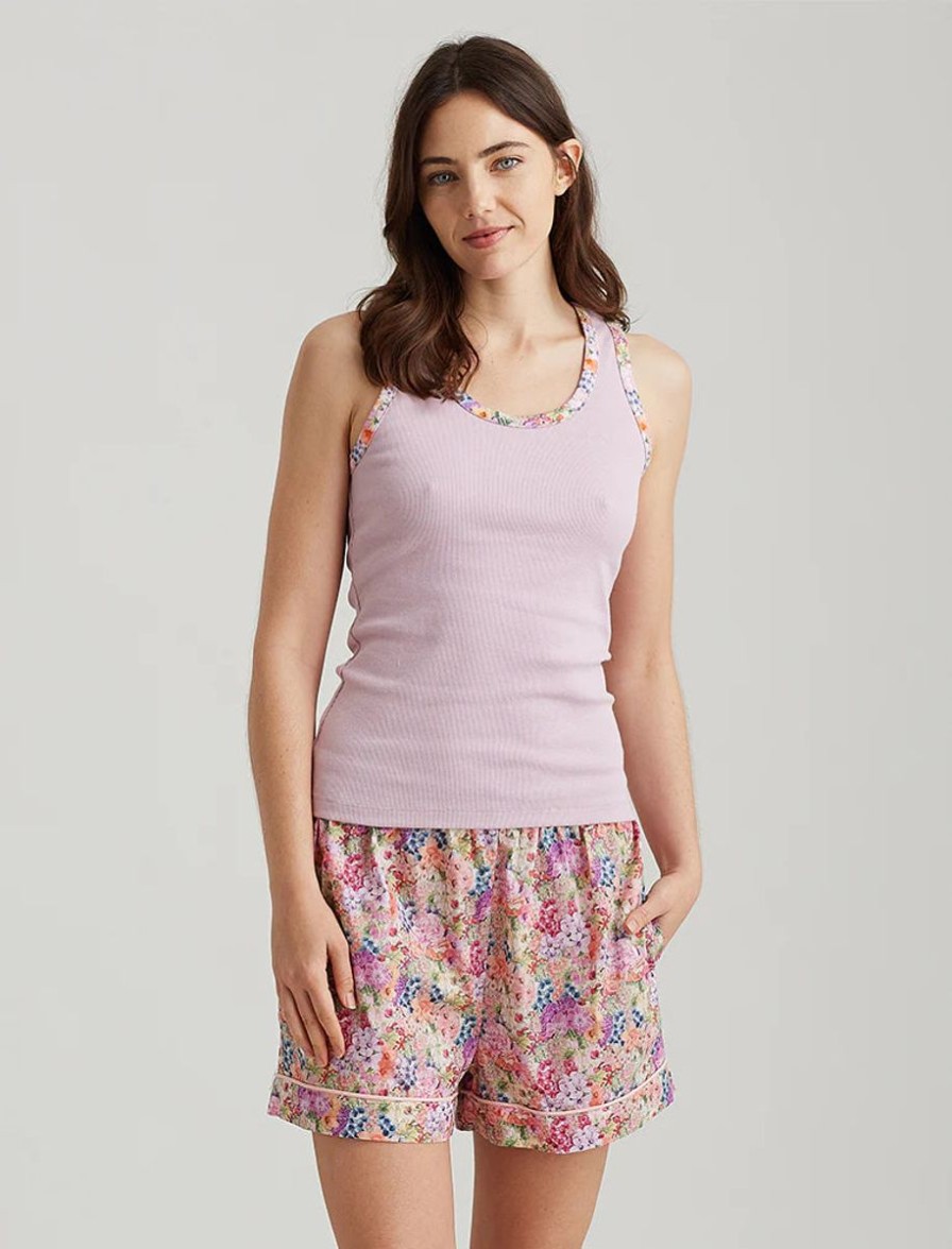 Basics Papinelle | Papinelle - Painted Travels Liberty Rib Tank | Papinelle Pink Mauve Pink