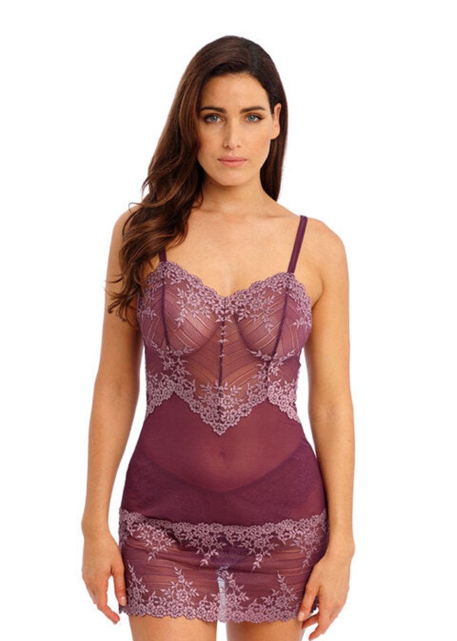 Sleepwear Wacoal | Wacoal - Embrace Lace Chemise Italian Plum