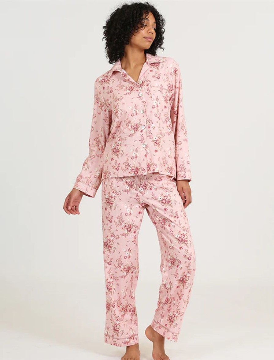 Sleepwear Papinelle | Papinelle - Lou Lou Cosy Full Length Pj Rose Pink